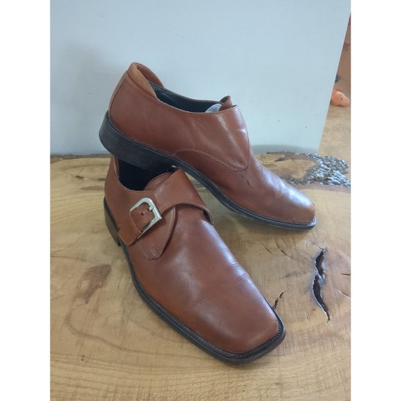 DONALD PLINER Italy Brown Dress Shoes Men’s Size 11M CLEAN Buckles Flap Colored main image 7
